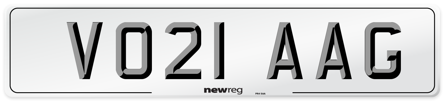 VO21 AAG Number Plate from New Reg